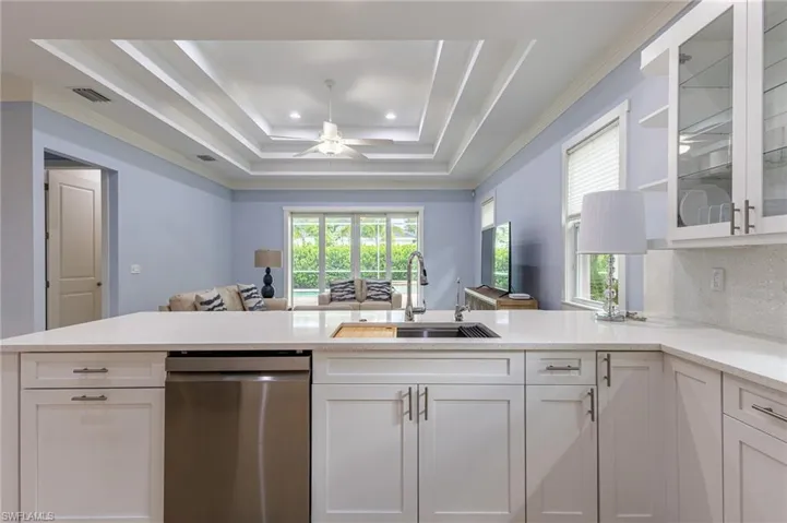 Kitchen with open floor plan and plenty of natural light.