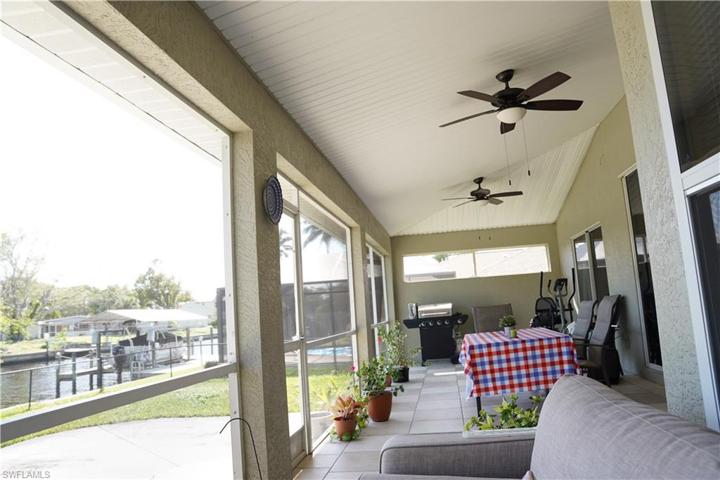 Screened in Lanai overlooking back yard and boat dock