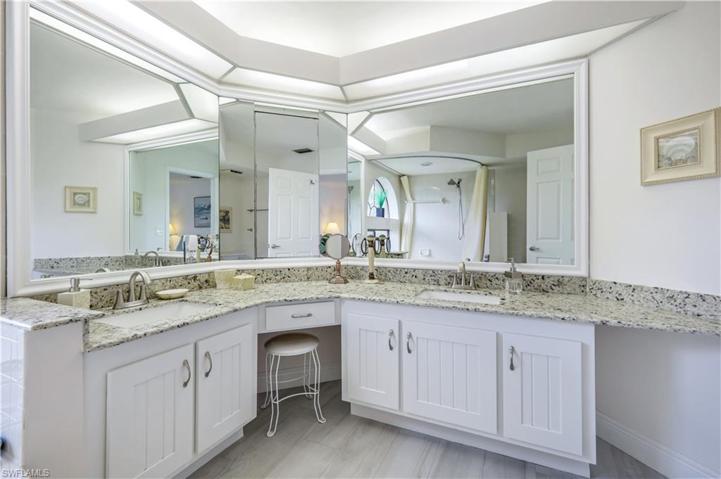 Granite countertops and wood cabinetry