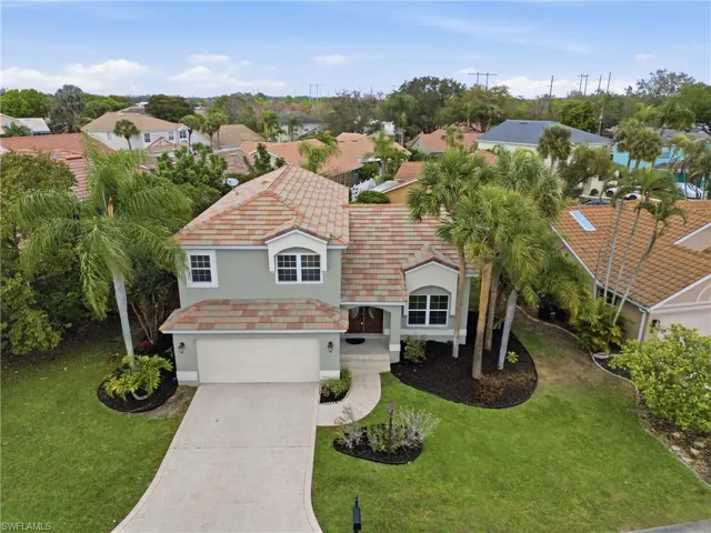 Aerial perspective of suburban area