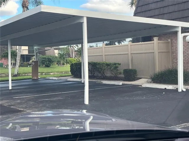 View of covered parking lot