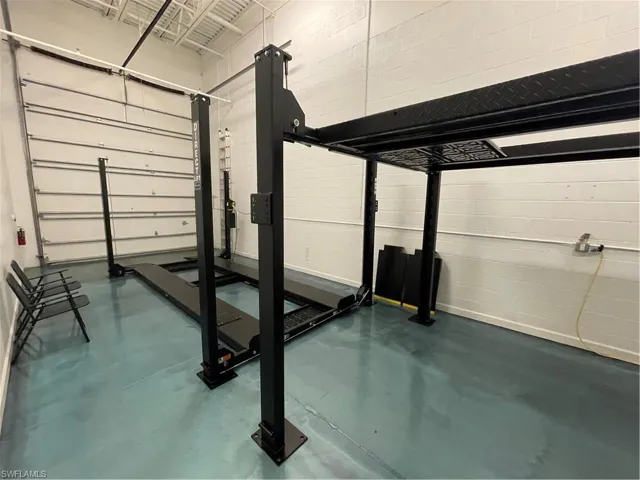 Workout room with concrete floors