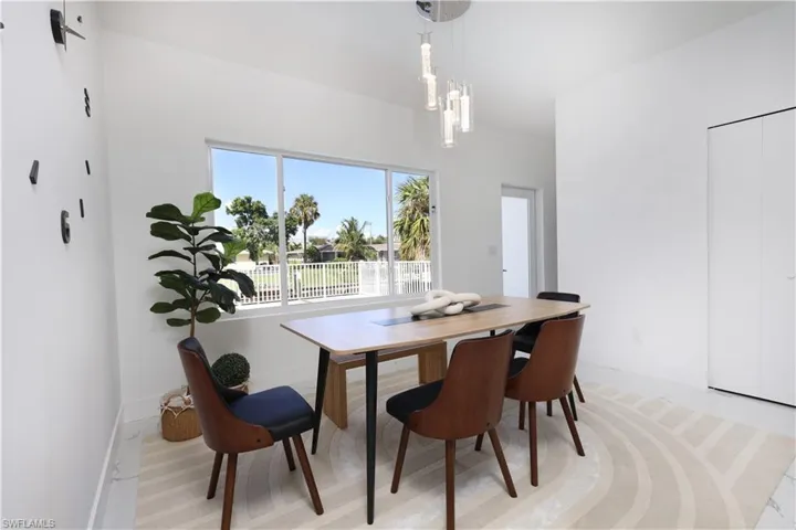 Dining space with baseboards