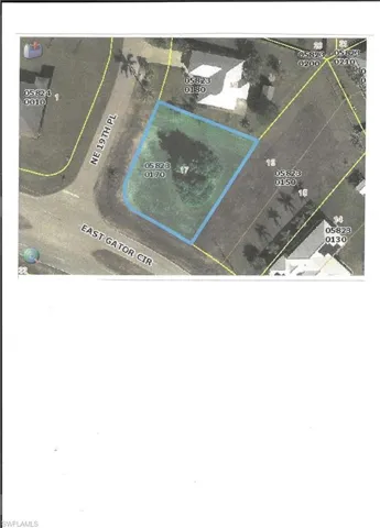 Aerial overview of property's location with property boundaries highlighted