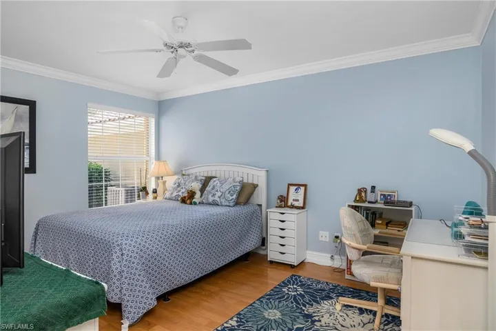 Guest Bedroom with walk in Closet and view to front of home