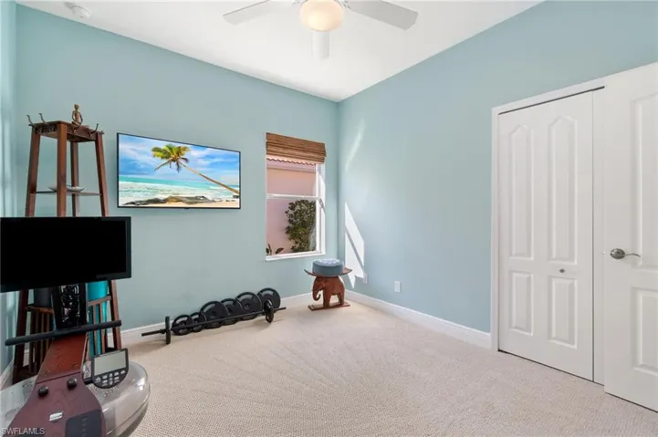 Custom closet, TV stays with the house
