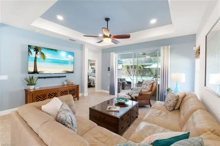 Lovely view of the pool and lanai