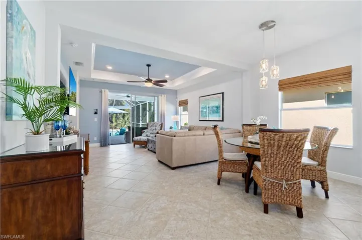 Spacious Dining room open to kitchen and living room