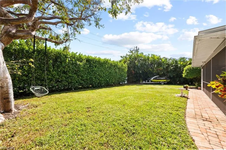 Backyard surrounded by Clusia's