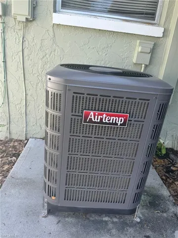 Exterior details featuring central AC