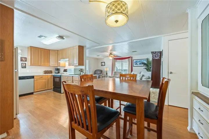 Dining room featuring light wood finished floors