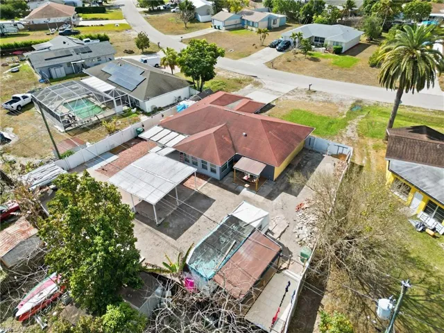 Aerial view of residential area