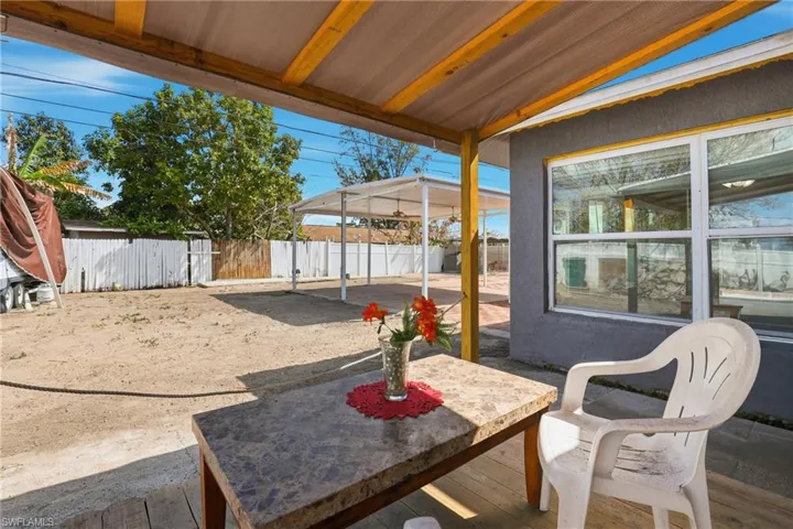 Fenced backyard featuring a patio