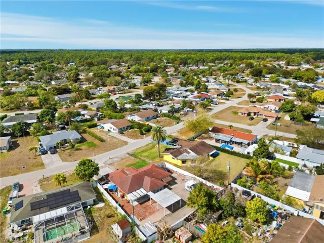 Aerial view of residential area