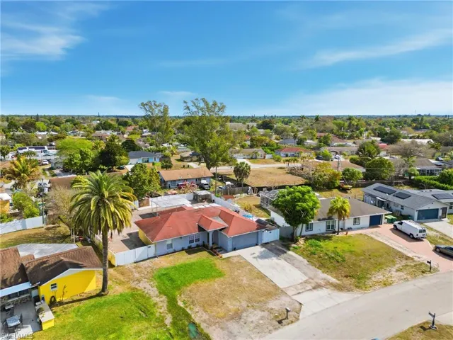 Aerial view of residential area