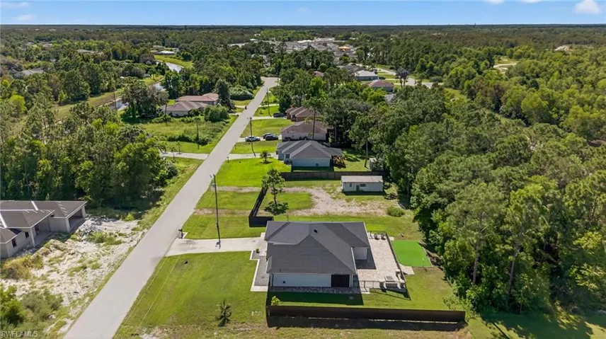 Aerial view of residential area
