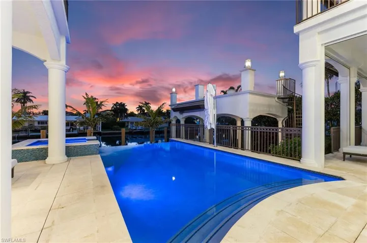 Infinity edge pool at dusk