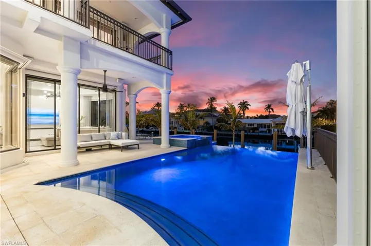 Infinity edge pool at dusk