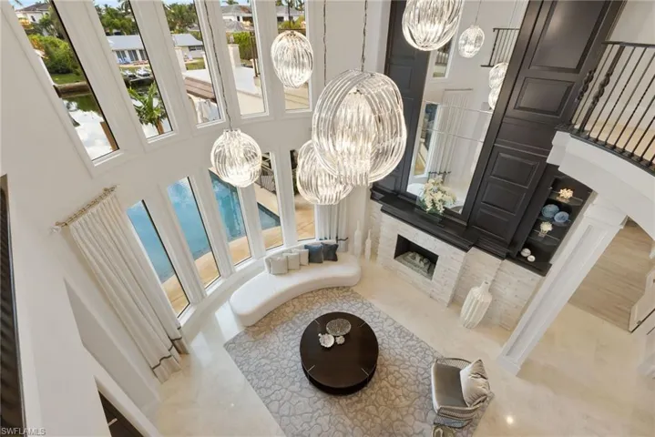 Interior details featuring a chandelier