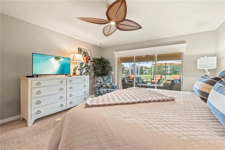 28528 Hammerhead Ln Bonita Springs 34135 - Owner's bedroom with slider access to lanai
