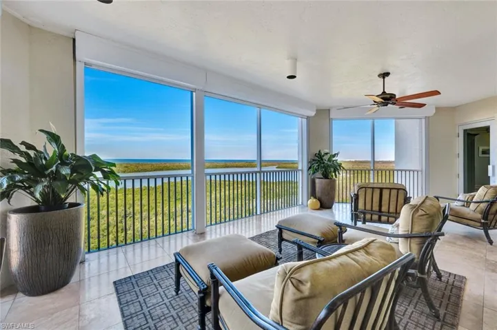 Lanai sitting area with great Gulf and Bay views.