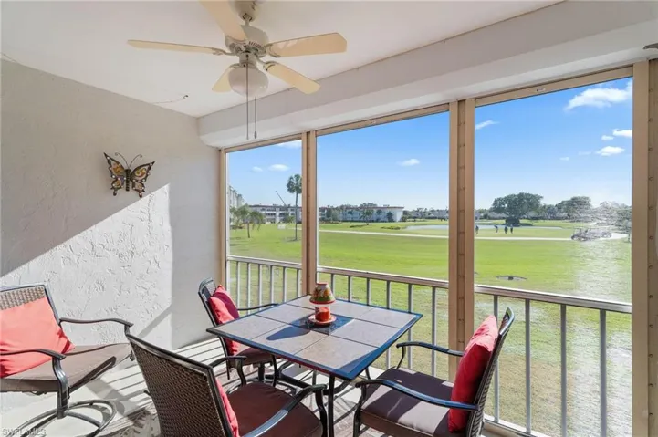 Lanai featuring ceiling fan and plenty of natural light