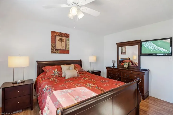 Master Bedroom featuring light hardwood / wood-style floors and ceiling fan