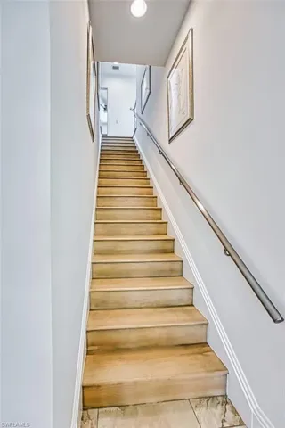 Stairs featuring recessed lighting