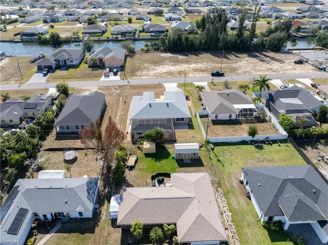 Aerial perspective of suburban area