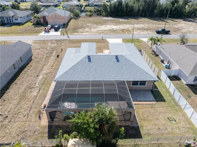 Aerial view of residential area
