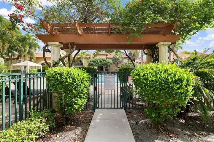 Lushly Landscaped Pool and Amenities Entrance