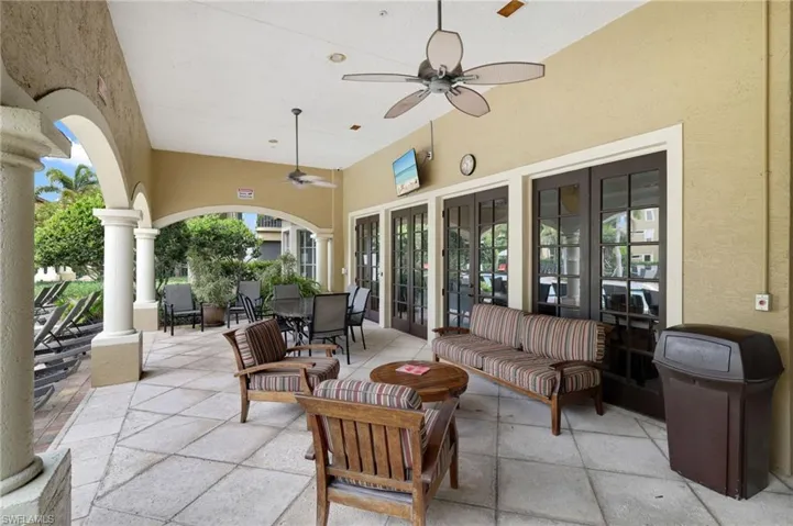 Community Covered Patio with Sliders to Community Room