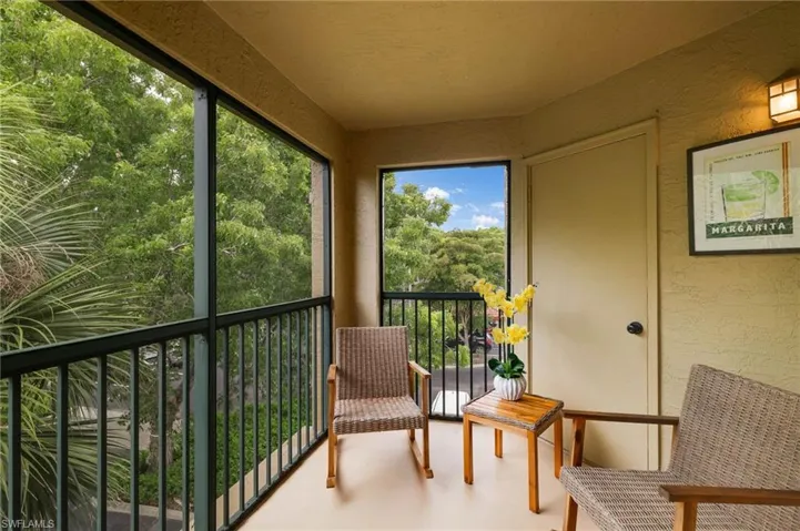 Screened Private Balcony with Walk-in Storage Closet