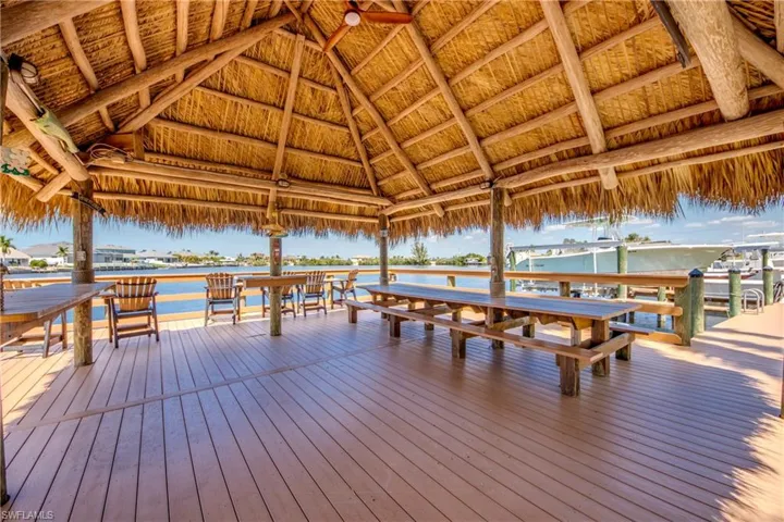 Meet for happy hour or watch manatees, boaters or fish jump.