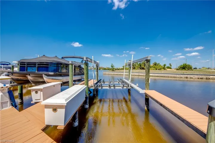 Your gulf access composite private dock with dock storage box.