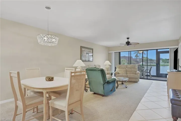 Dining and Living Area with Lake View