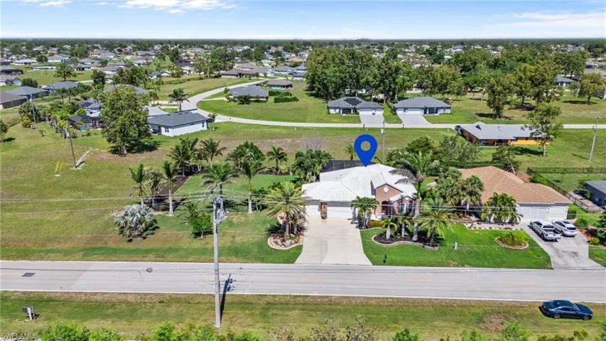 Aerial view of residential area
