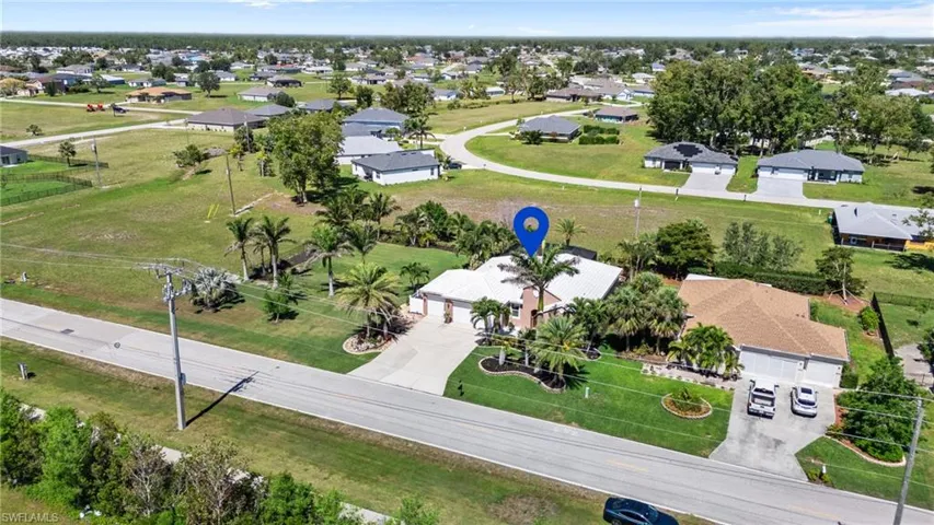 Aerial view of residential area