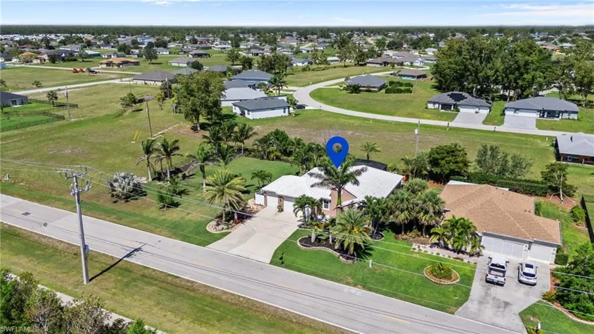 Aerial view of residential area