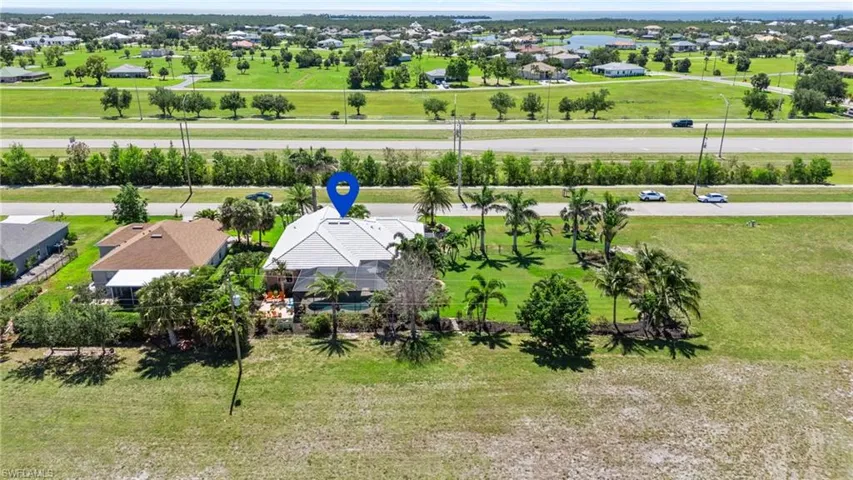 Aerial view of back of home