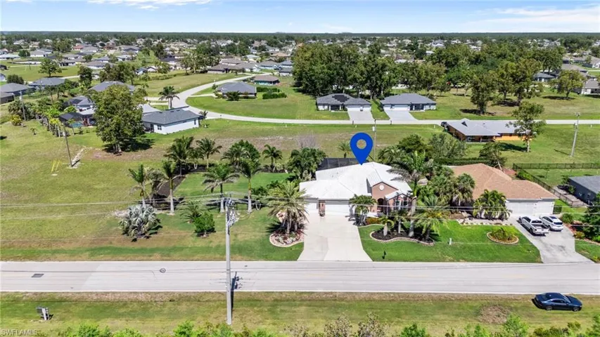 Aerial view of residential area