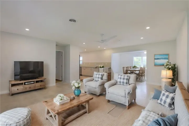 Living room with ceiling fan