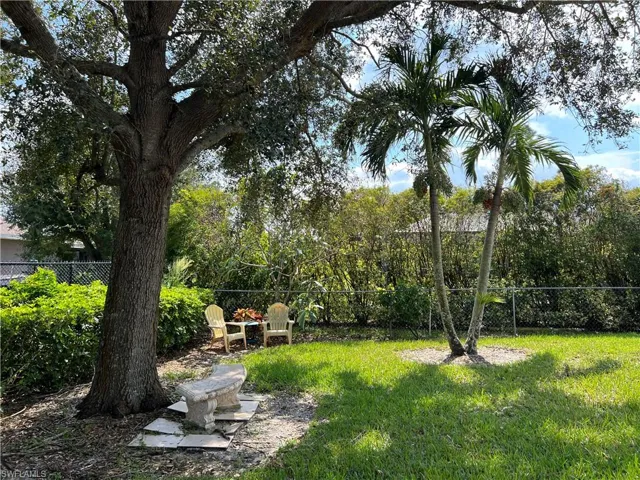 View of yard with Oak Tree
