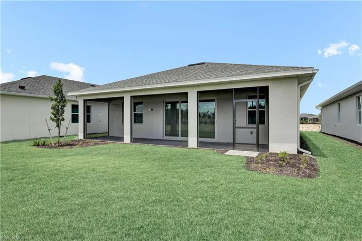Backyard space with plenty of room for pool after closing
