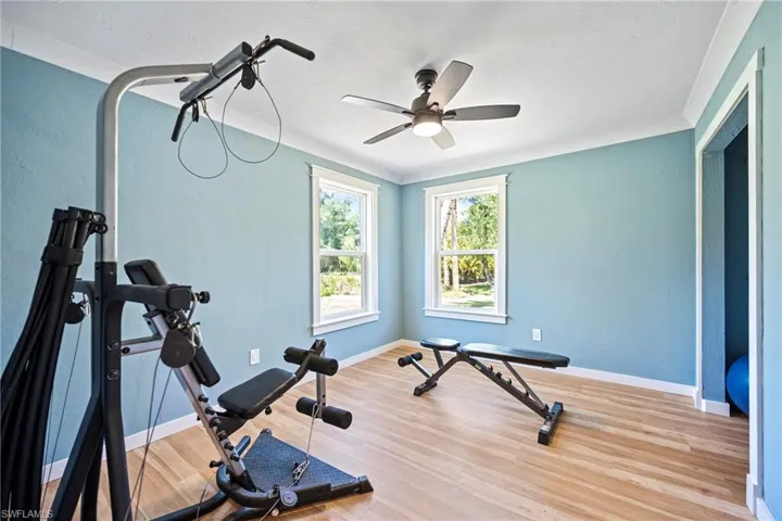 One bedroom was used as workout room -equiment is included in purchase price