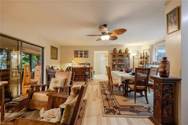 Living and Dining with wide open views to the river.3145 Shell LN, Fort Denaud, FL 33935