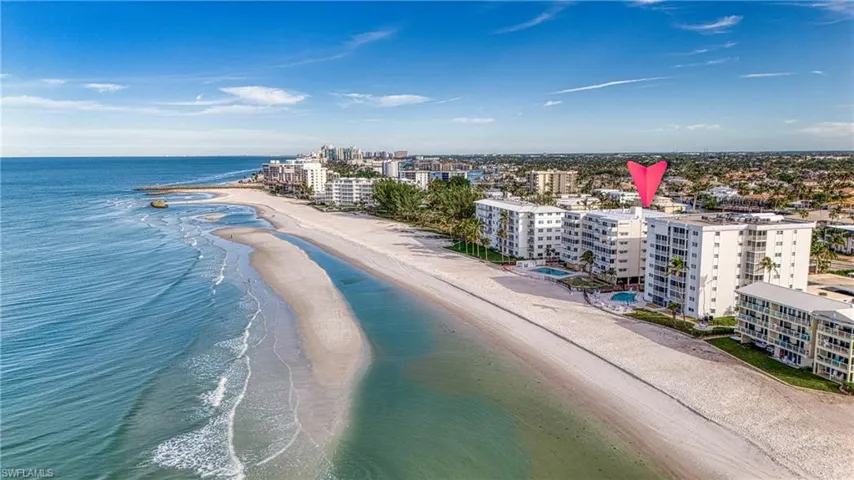 Bird's eye view with a beach view and a water view