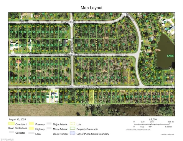 Aerial map of property and surrounding area with property parcel outlined