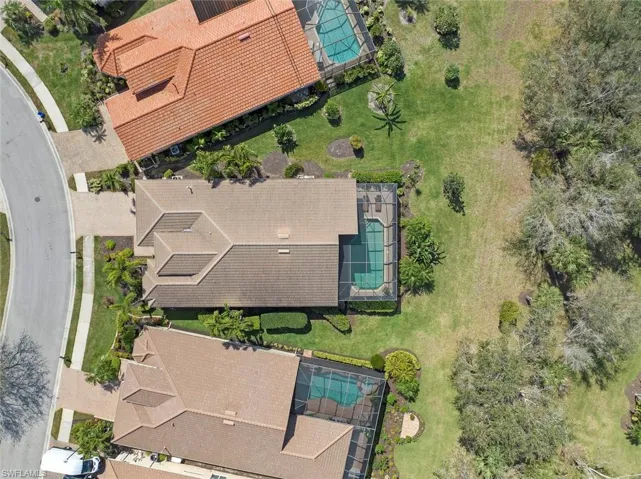 Aerial view directly above home
