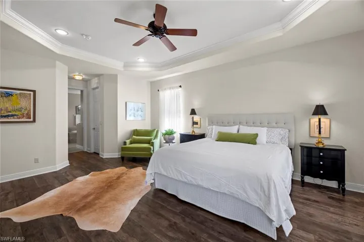 Master bedroom hall leads to walk-in closet and en-suite bath